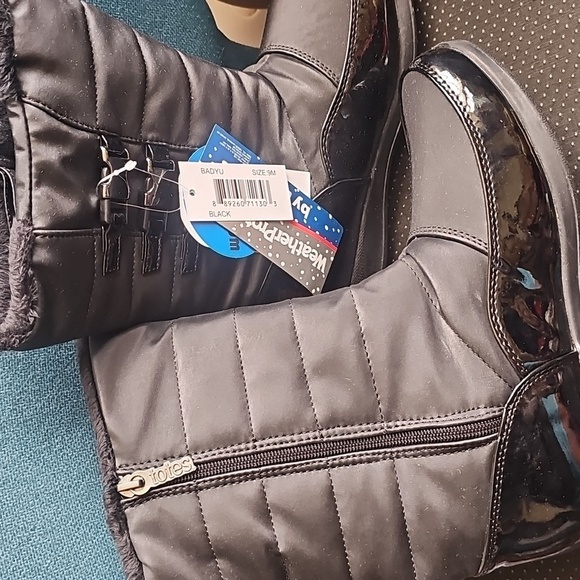 TOTES Thermolite Black Rain/Snow Boots Side Zip women’s Waterproof - Picture 2 of 10